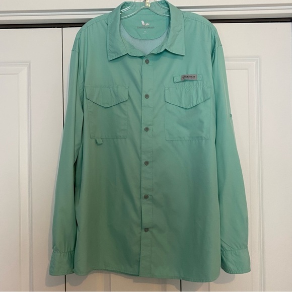 Field & Stream Men's Latitude Fishing Long Sleeve Shirt Ocean Green  XL - Picture 1 of 6